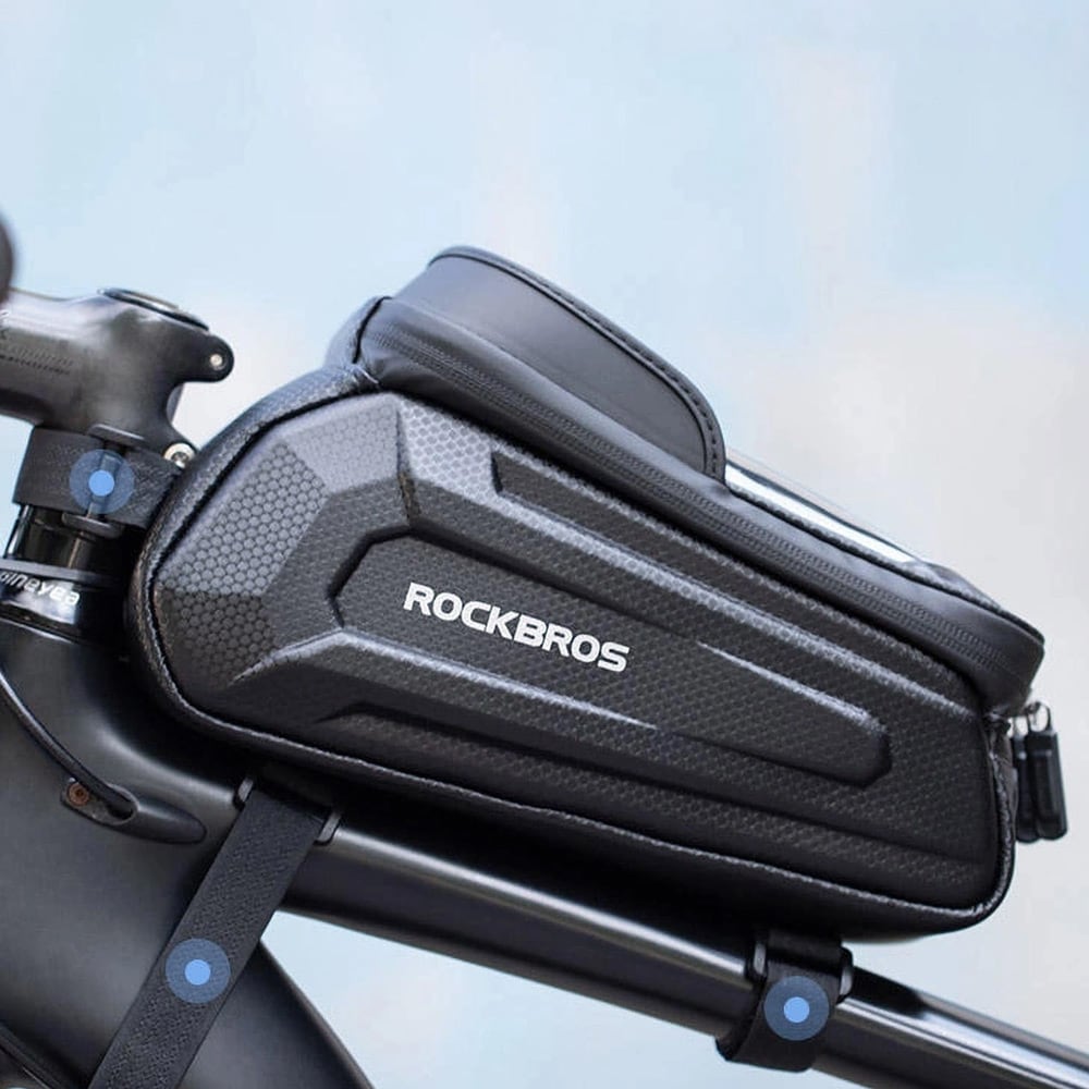 Rockbros sykkelrammeveske med mobilrom og deksel
