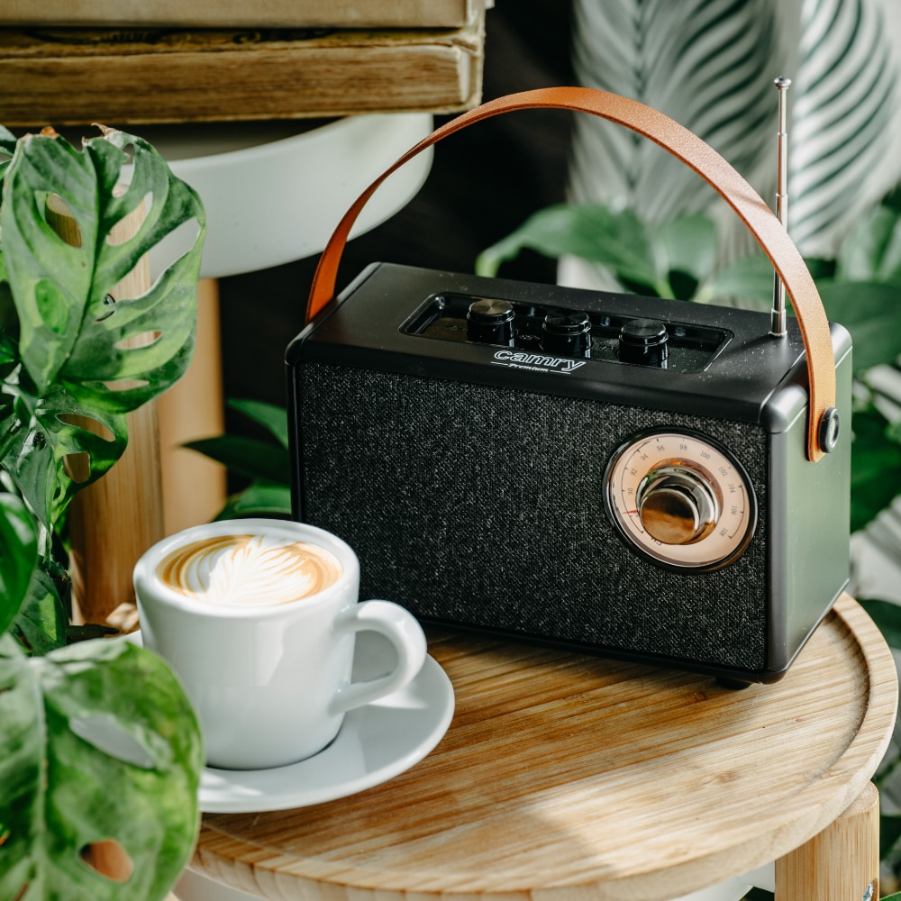 FM-radio med Bluetooth og TWS-funksjon - svart