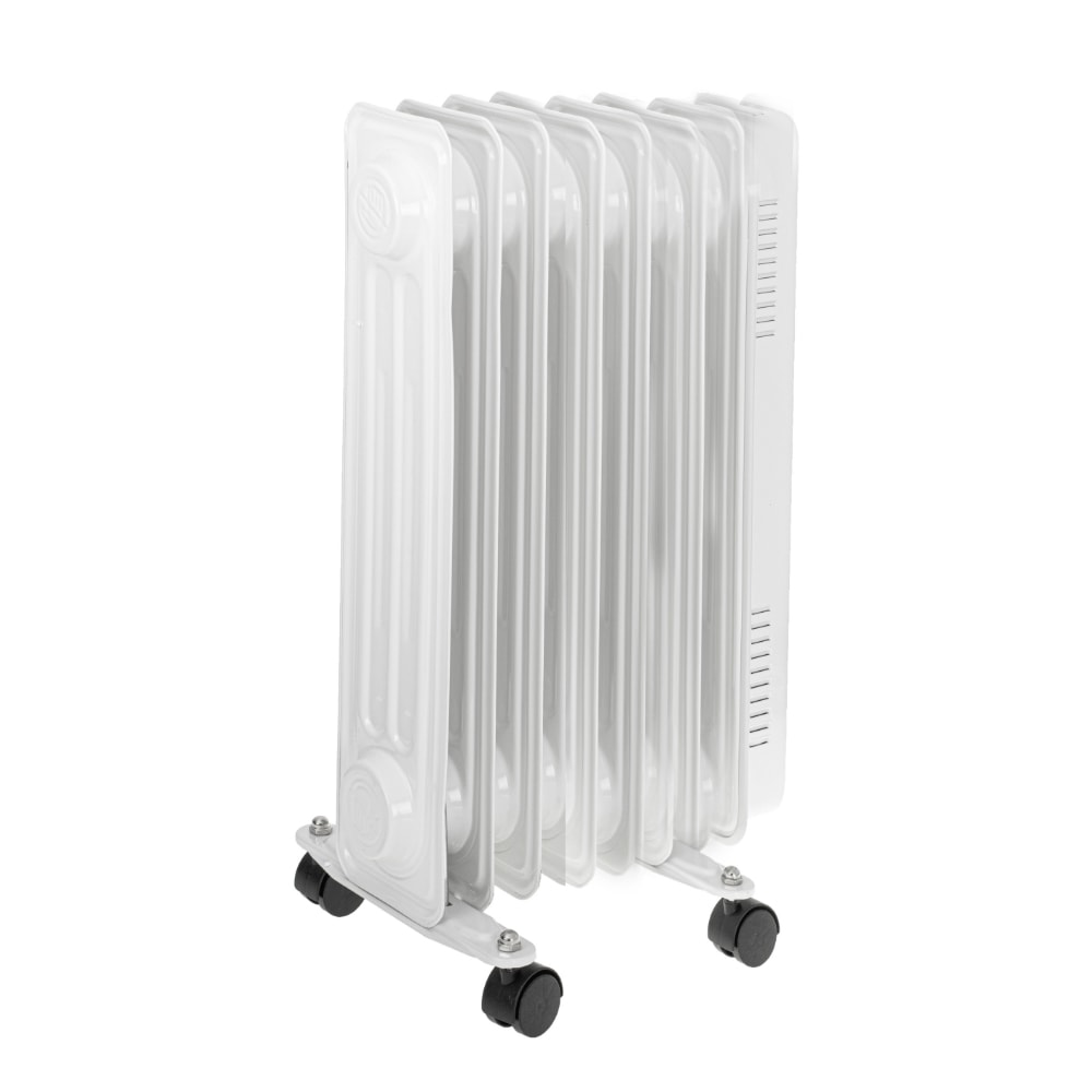 Elektrisk oljeelement med hjul og termostatstyring