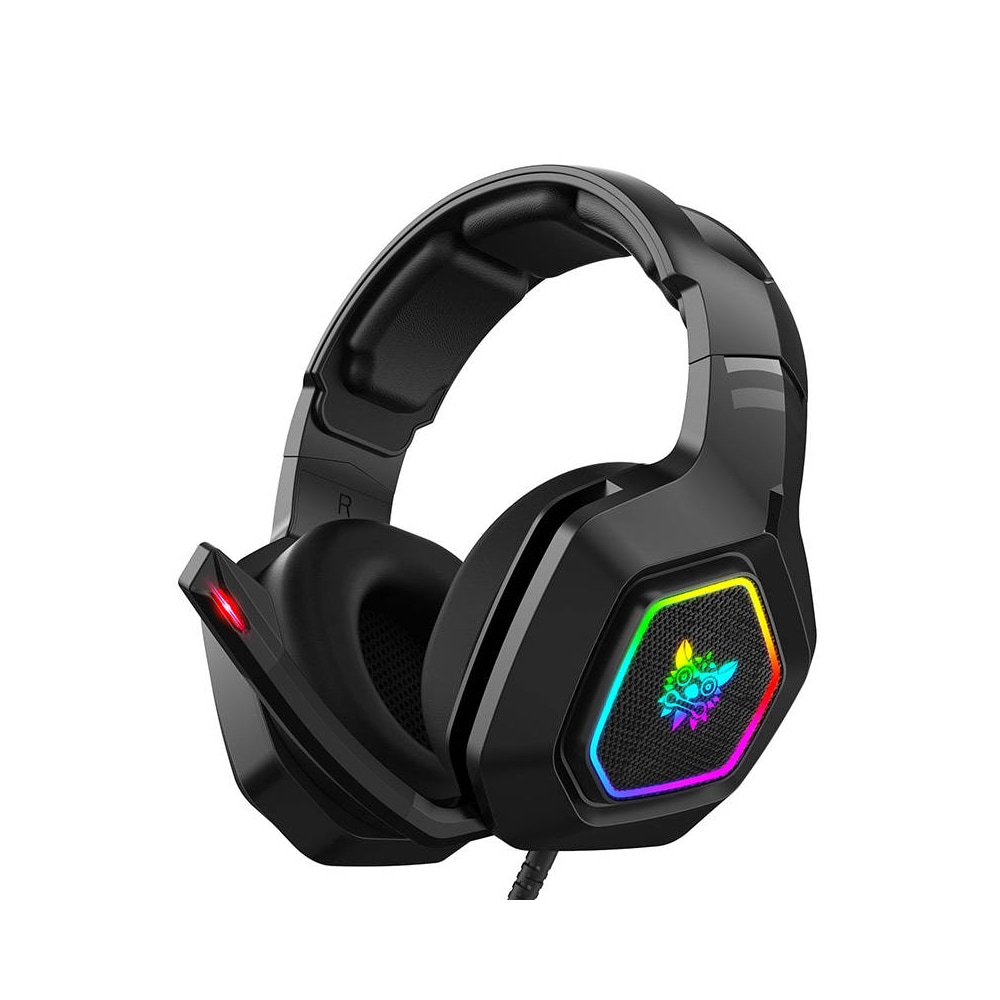Onikuma Gaming-hodesett med 50 mm høyttalere og støyreduserende mikrofon - svart