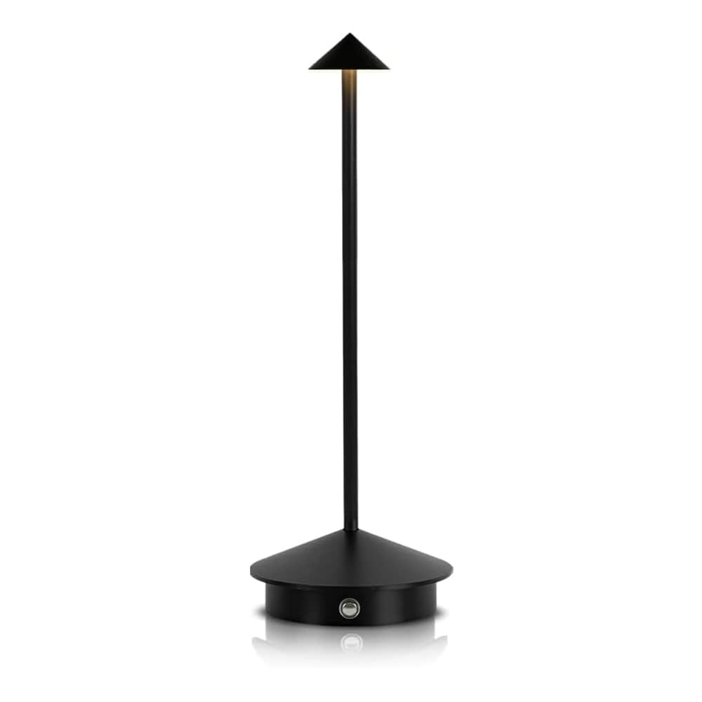 Svart bordlampe med 3 lysstyrkenivåer og berøringskontroll