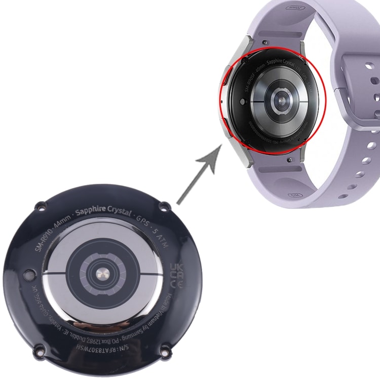 Bakdeksel med pulssensor og lademodul til Samsung Galaxy Watch 5 44 mm / Bakdeksel / Bakplate