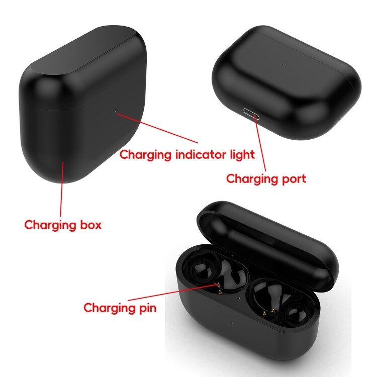Lader til Jabra Elite 8 i svart med magnetisk lading og kompakt design