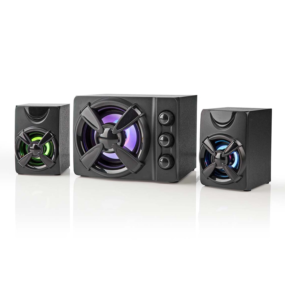 Spillhøyttalere med subwoofer og RGB-belysning