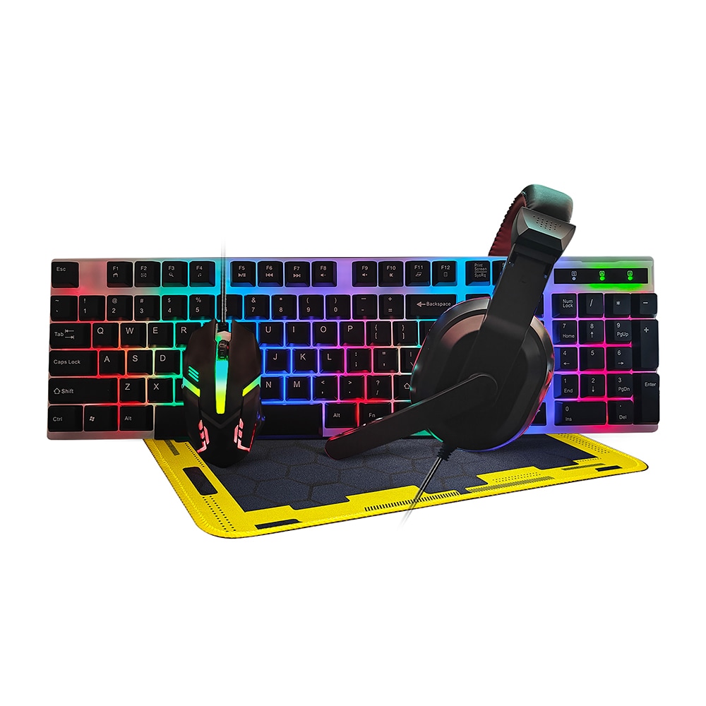 Gamingpakke med tastatur, mus, headset og musematte