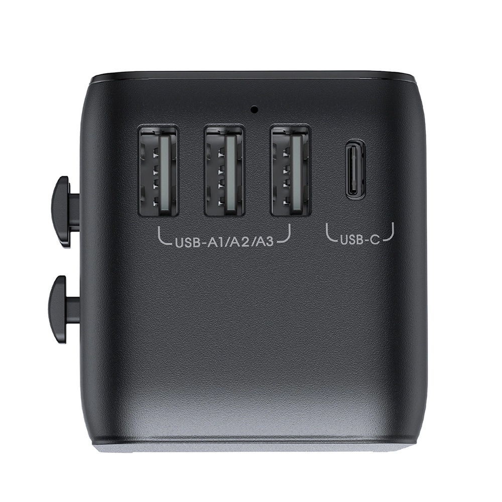 Joyroom Reiseadapter 17W med EU / US / UK / JP / AU / CN - Svart