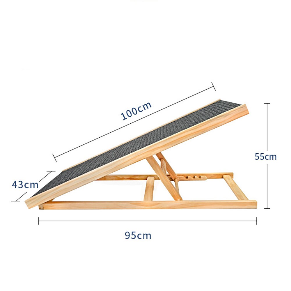 Justerbar rampe for hunder - 100×43 cm