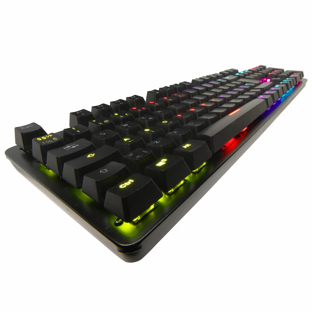 Denver GKK-330 gaming-tastatur med mekaniske brytere og RGB-belysning - nordisk layout