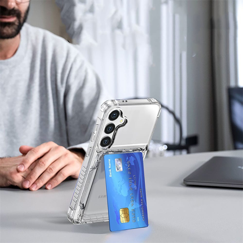 Bakdeksel med kortspor og stativ til Samsung S23 Plus