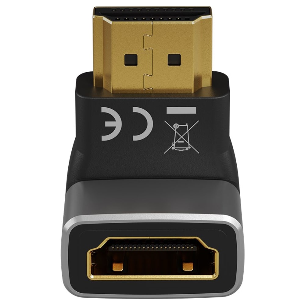 Goobay vinklet HDMI-adapter 8K 60 Hz 270° med gullbelagte kontakter
