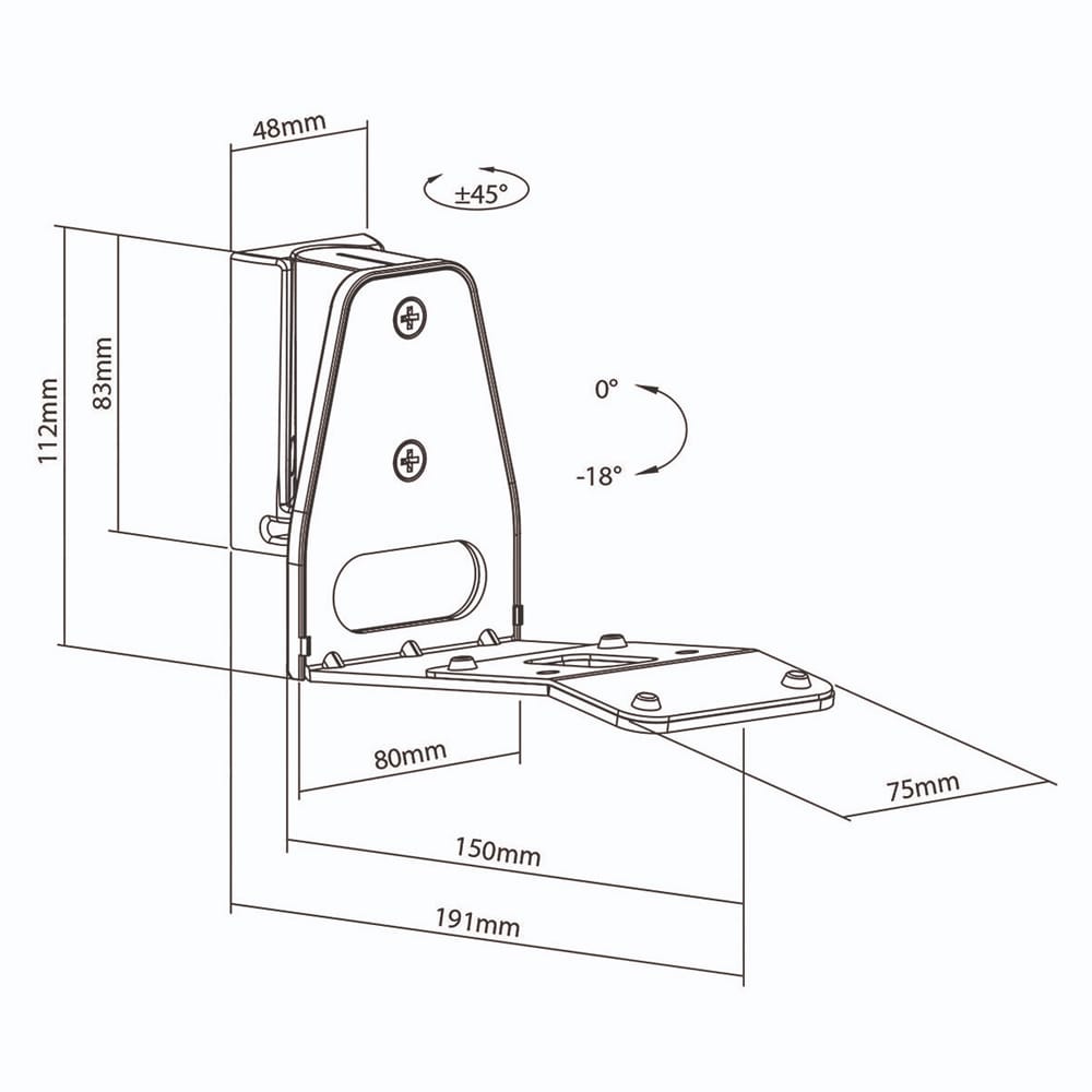 Nedis veggmontering for Sonos Era 300 - hvit, med justering for vipping og dreining