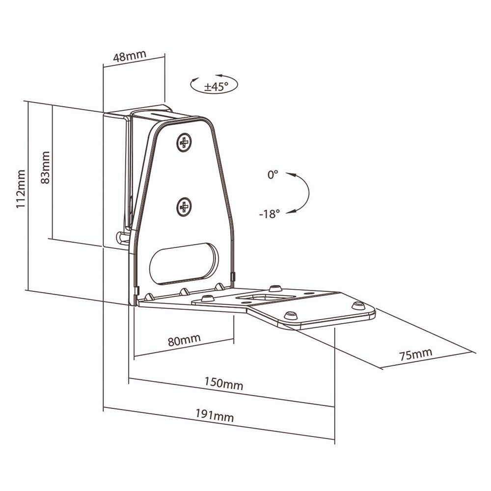 Nedis veggmontering for Sonos Era 300 - svart, med justering for vipping og dreining