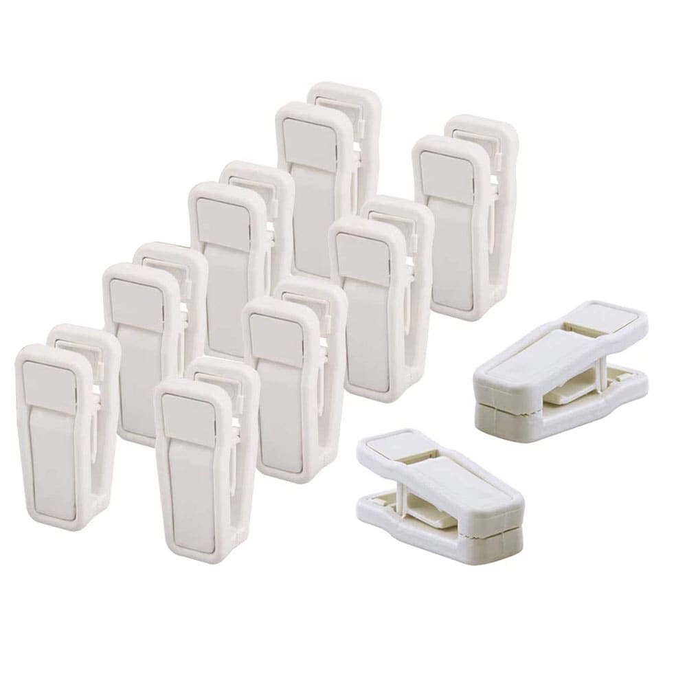 Klesklype i plast for kleshengere, 10-pk - Hvit