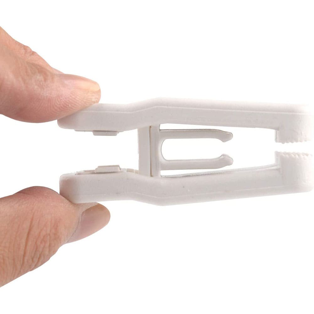 Klesklype i plast for kleshengere, 10-pk - Hvit