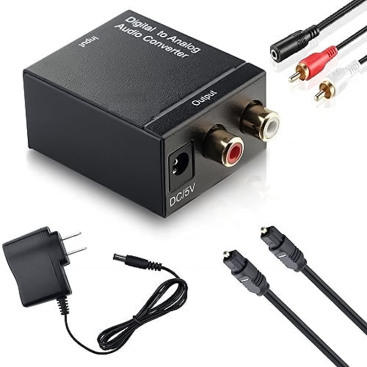 Optisk Toslink-adapter til analog RCA