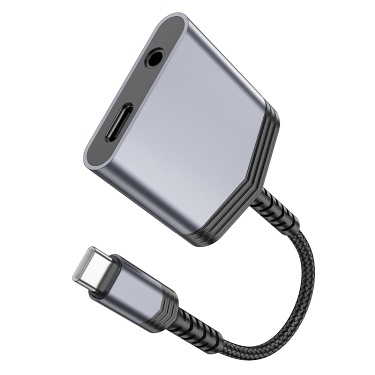 USB-C-adapter 1xUSB-C til 1xUSB-C og 3,5 mm-kontakt