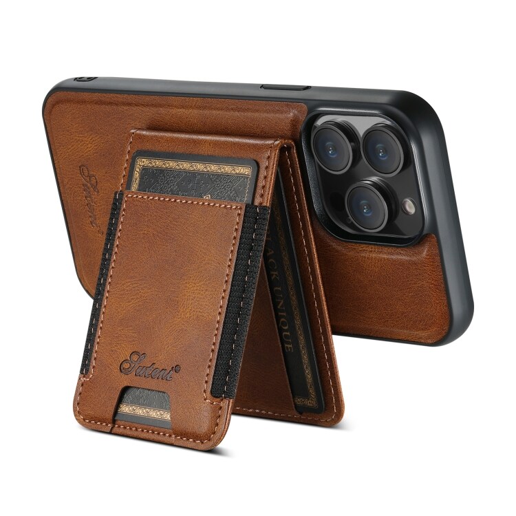 Kunstlærskall med MagSafe-kortholder for iPhone 15 - Brun