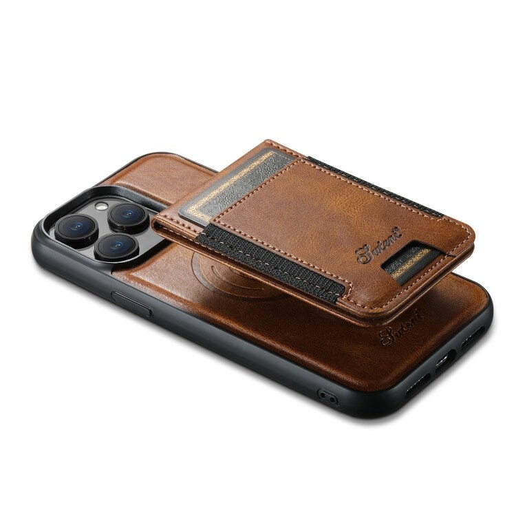 Kunstlærskall med MagSafe-kortholder for iPhone 15 - Brun