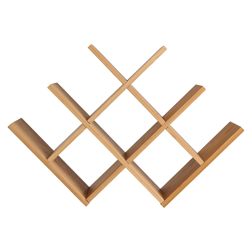 Vinstativ i bambus for 8 flasker med et stilig og naturlig design