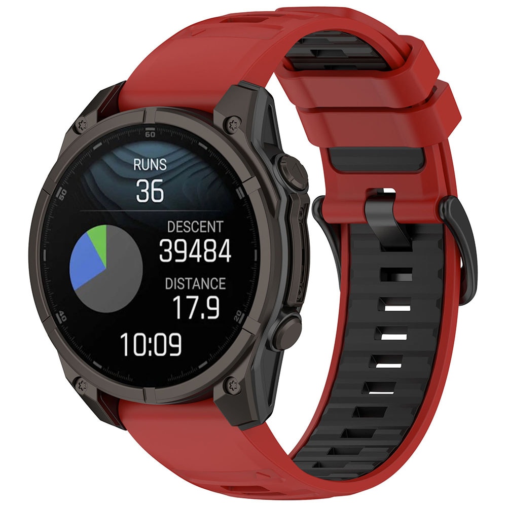 Silikonarmbånd for Garmin Fenix 8 51mm - Rød