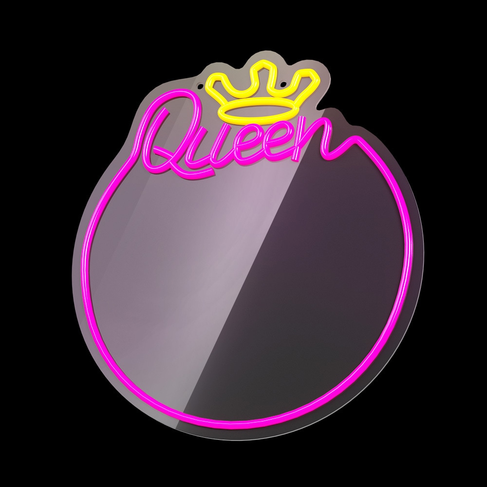 LED-speilbelysning i neon med dimmer - Queen