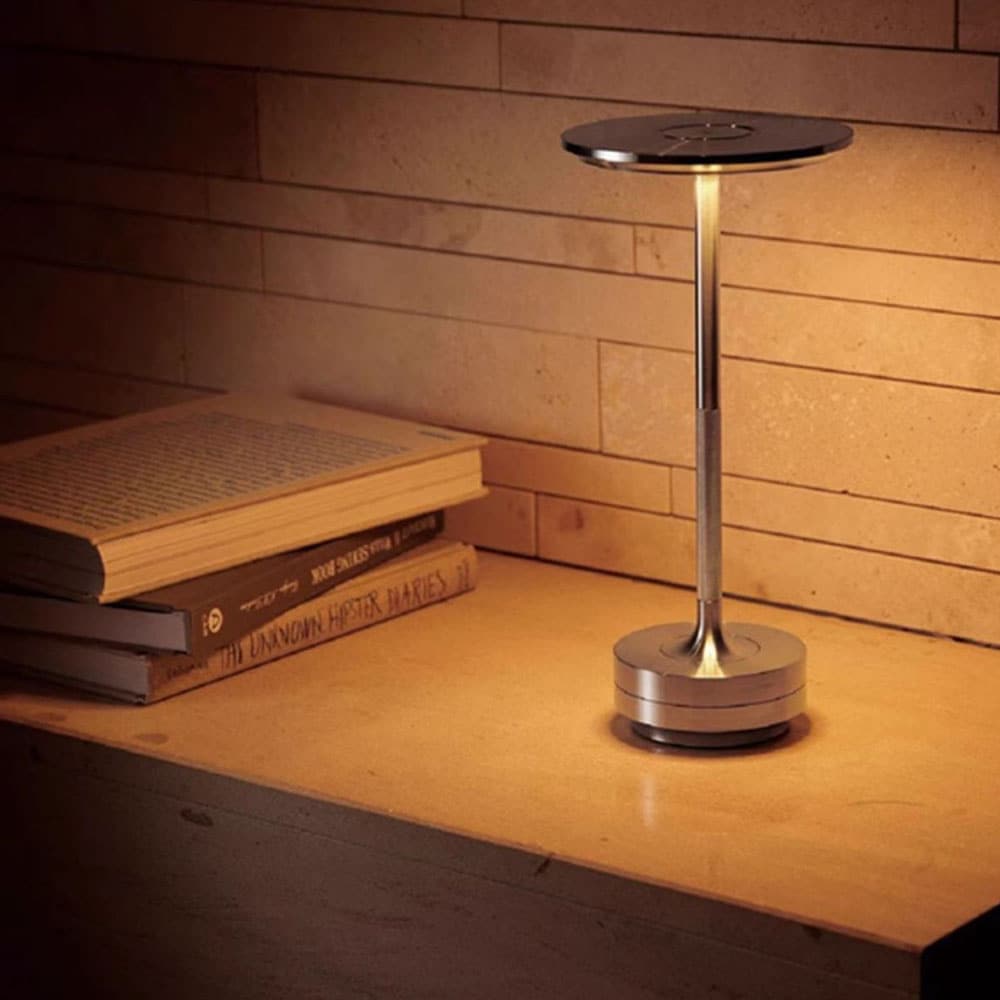 Bordlampe/nattlys med berøringskontroll og USB-lading - Gull