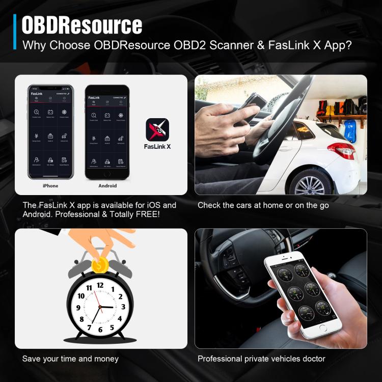 OBD ELM327 Bluetooth 4.2 bildiagnostikk for Apple og Android