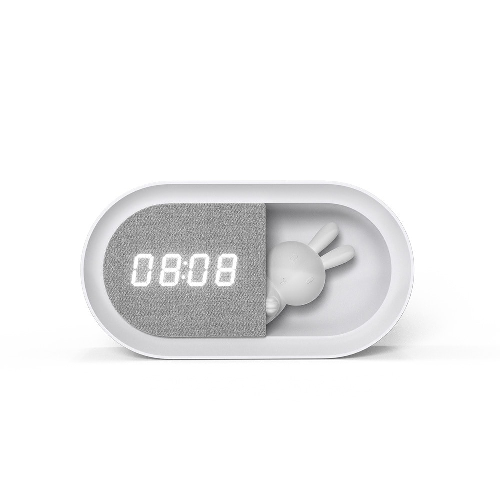 Forverer LED-vekkerklokke med nattlys - Bunny/White