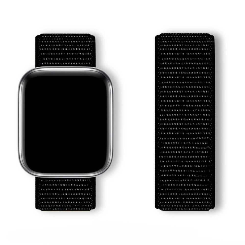 Sport Loop-armbånd for Apple Watch 38/40/41 mm i pustende nylon - Svart
