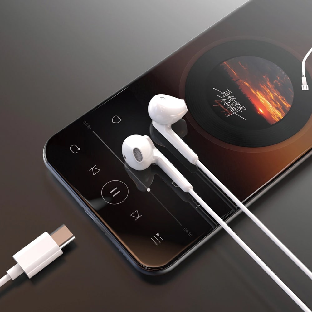 Dudao X3C In-Ear-hodetelefoner med USB-C - Hvit