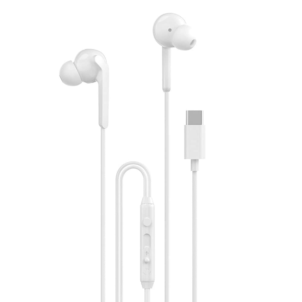 Dudao Hodetelefoner med USB-C-kontakt 1,2 m - hvit