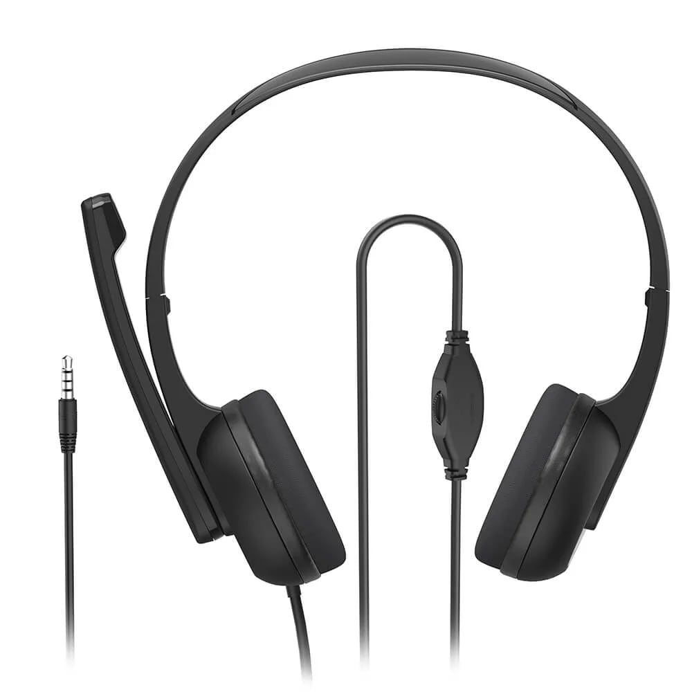 Hama HS-P150 V2 On-Ear Office-hodesett med 3,5 mm-kontakt - Svart