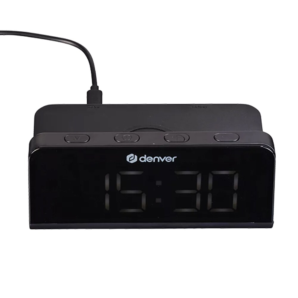 Denver vekkerklokke ECQ-103MK2 med trådløs lading og LED-display