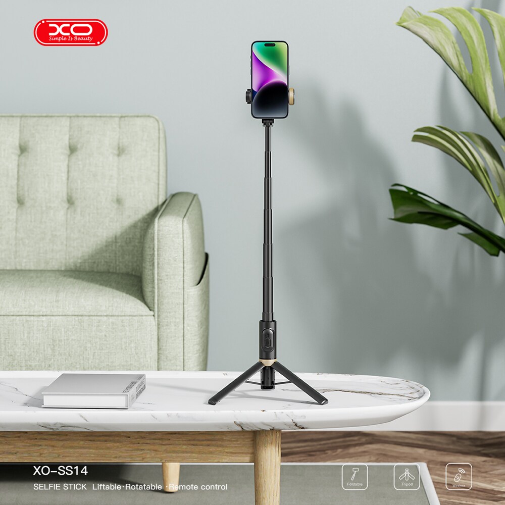 XO Selfiepinne med Bluetooth og innebygd stativ - 72 cm