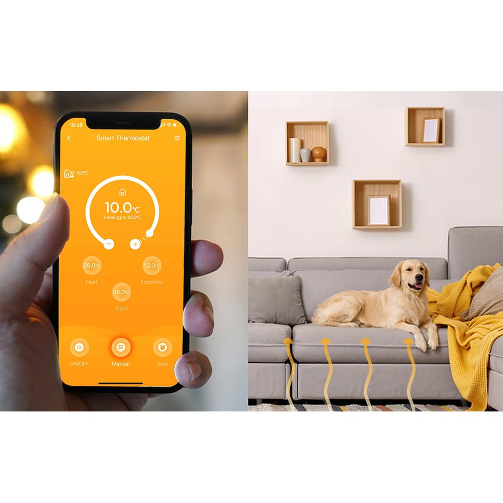 Meross MTS200HK Smart Wi-Fi Termostat – Kompatibel med HomeKit og Alexa