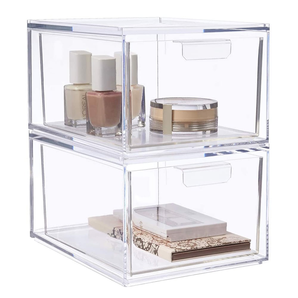 Klar oppbevaringsboks i plast 14x19x11cm 2-pk