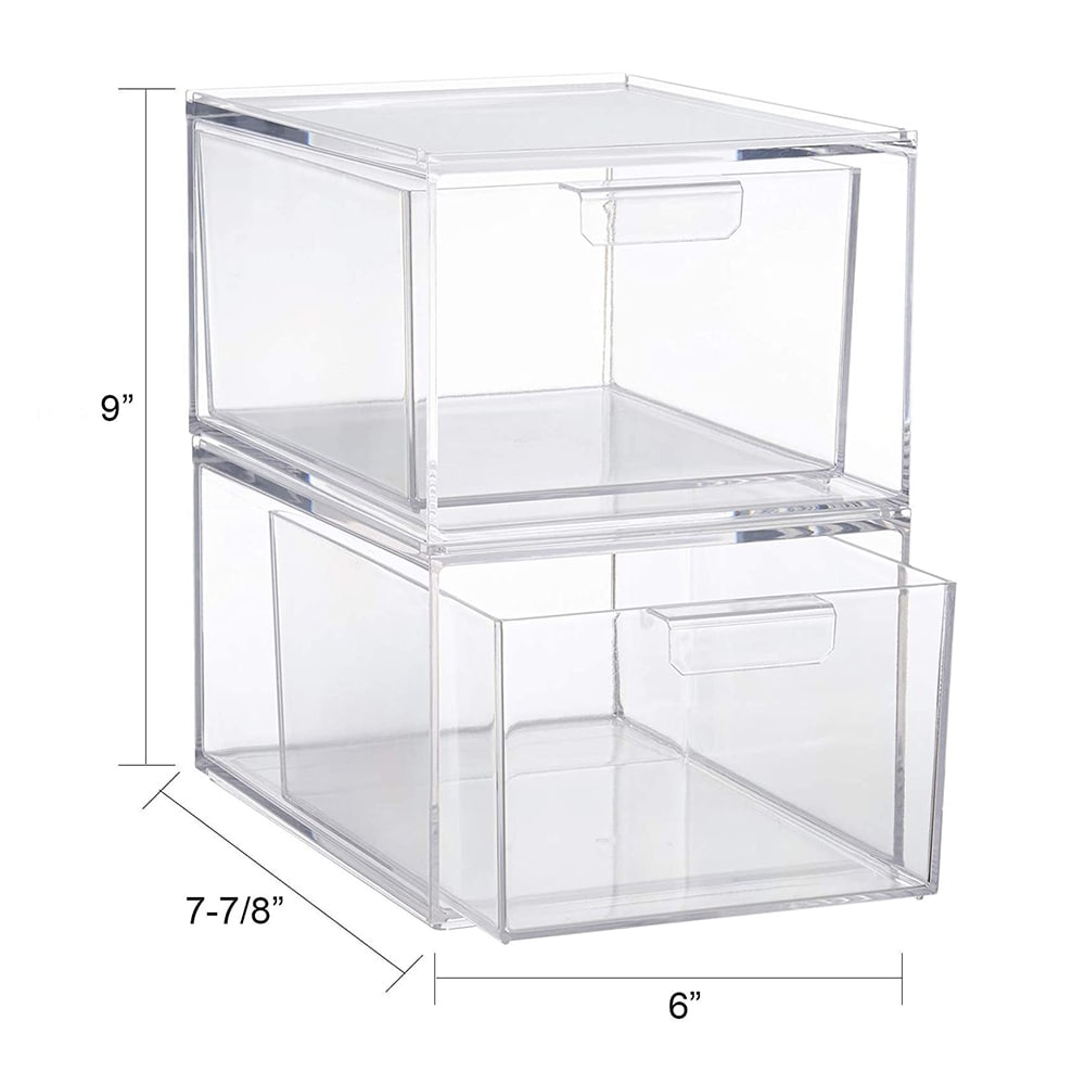 Klar oppbevaringsboks i plast 14x19x11cm 2-pk