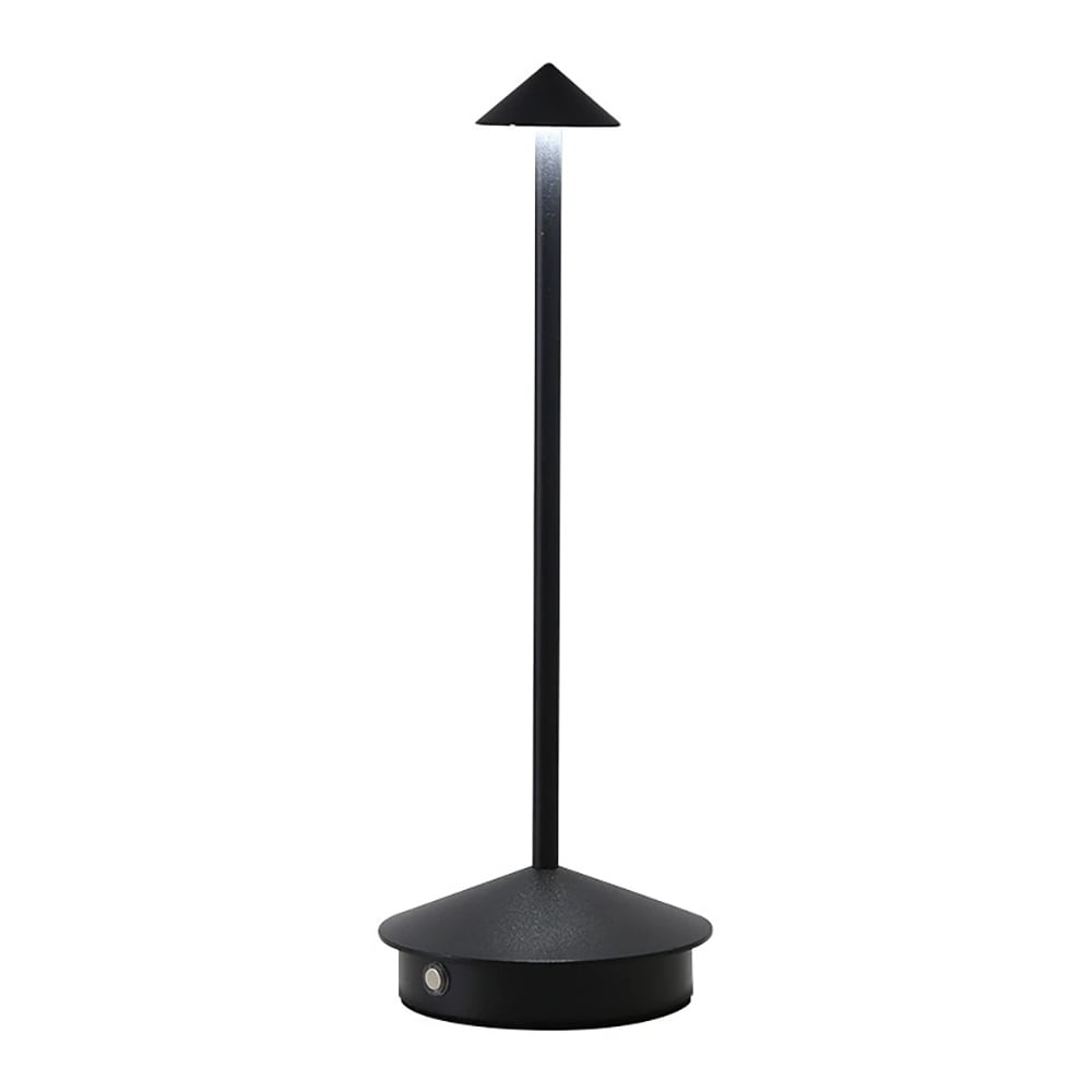 LED-bordlampe i aluminium med justerbar lysstyrke og USB-lading - Svart