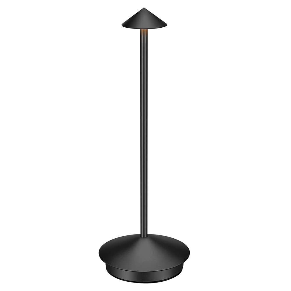 LED-bordlampe i aluminium med justerbar lysstyrke og USB-lading - Svart