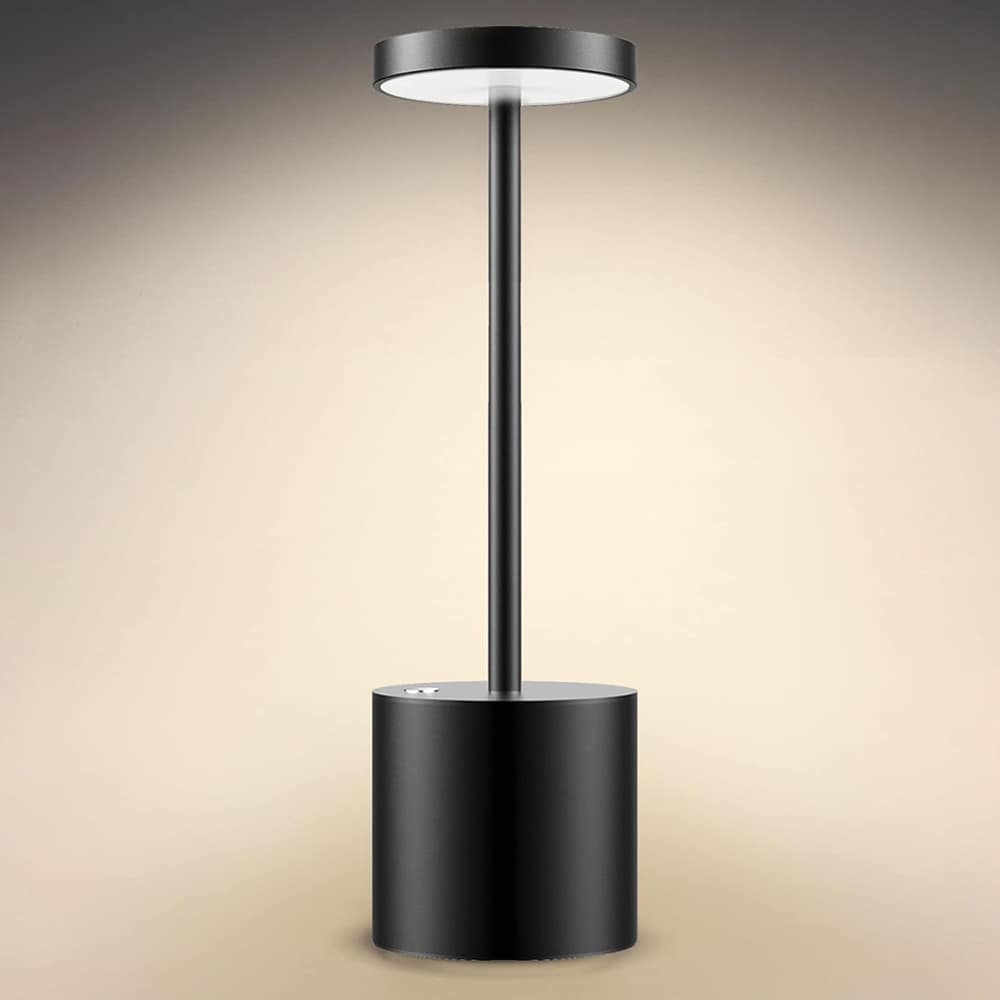 LED-bordlampe i aluminium med to lysnivåer og USB-lading - Svart