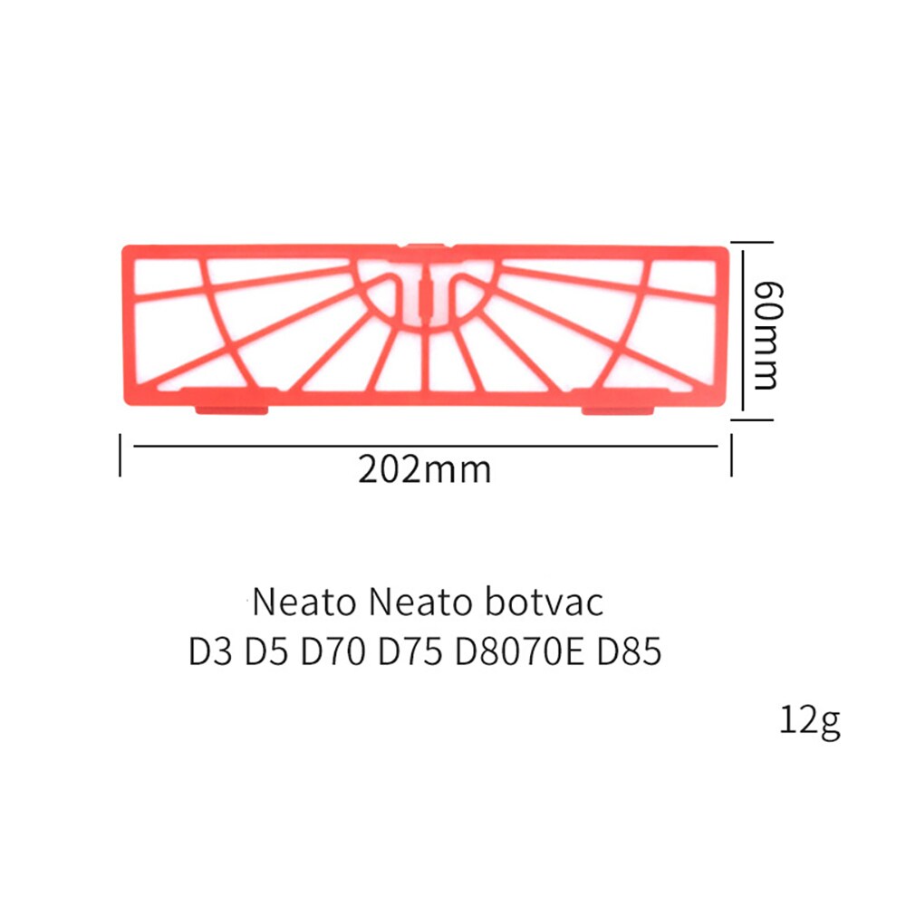 HEPA-filter for Neato Botvac robotstøvsuger 202 × 60 mm - 6-pakning