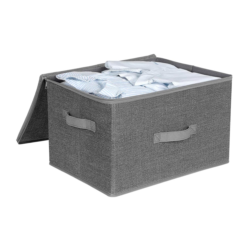 Sammenleggbare oppbevaringsbokser i filt 3-pk 40 x 30 x 25 cm