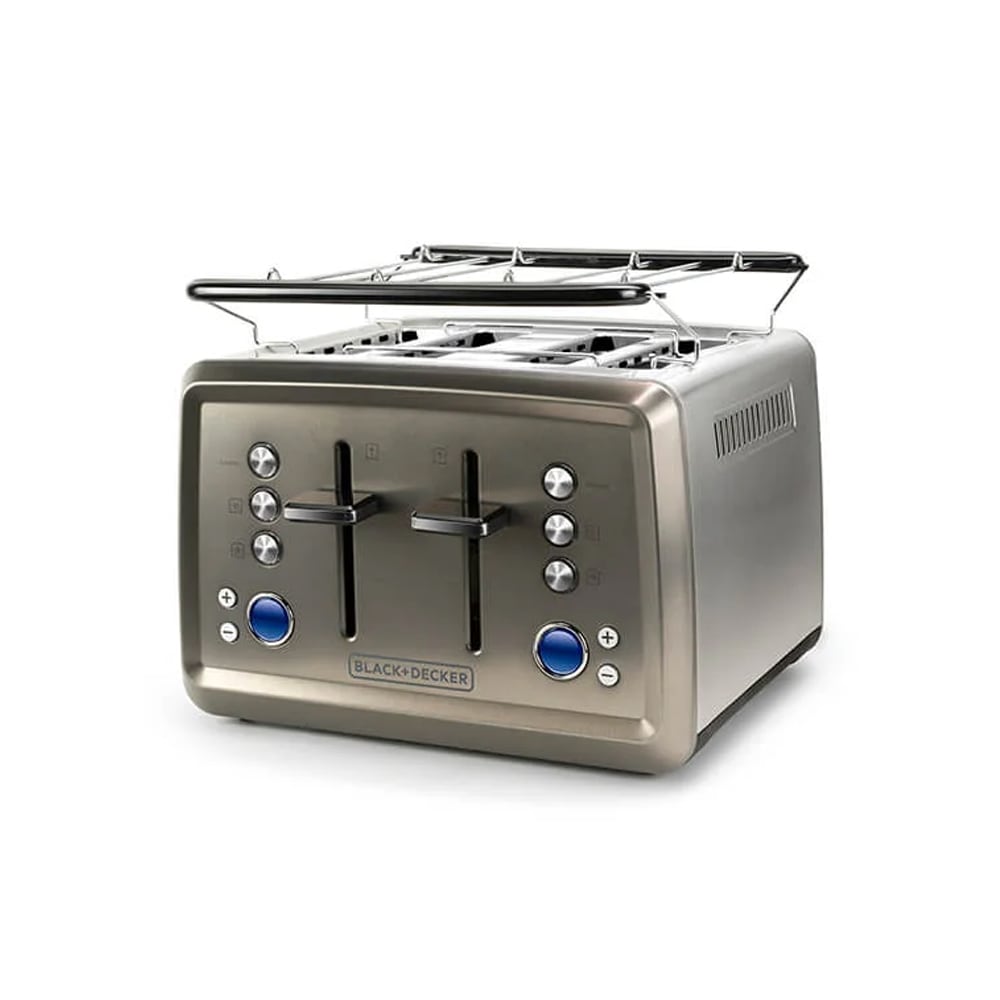 Black+Decker brødrister for 4 skiver 1960W - børstet stål