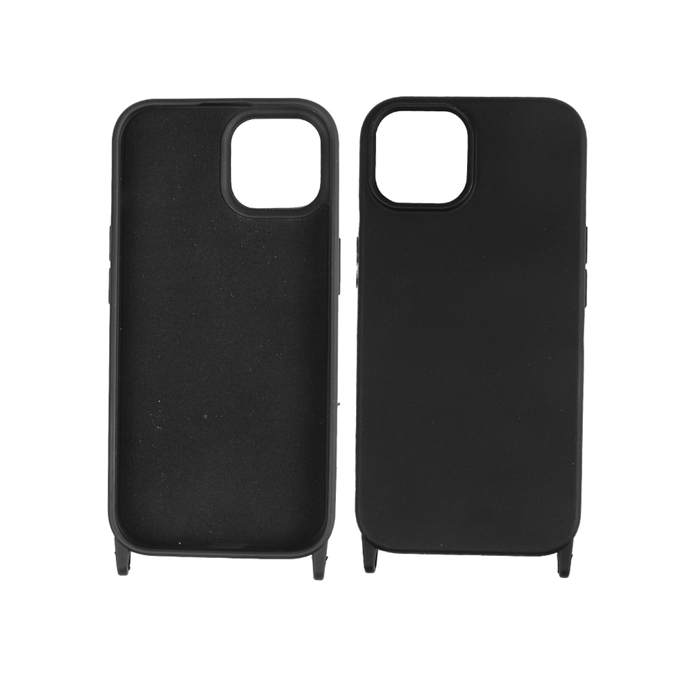 Mobiltelefonveske med bærestropp for iPhone 15 - Svart
