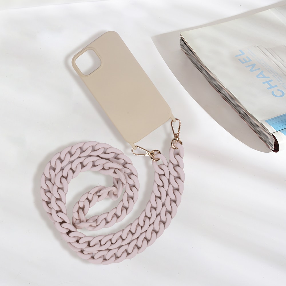 Mobiltelefonveske med bærestropp for iPhone 14 - Beige