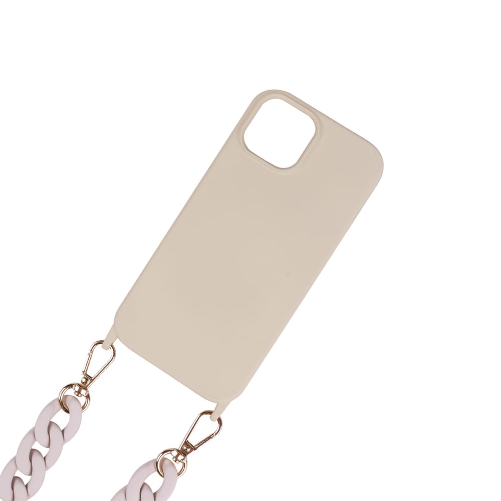 Mobiltelefonveske med bærestropp for iPhone 14 - Beige