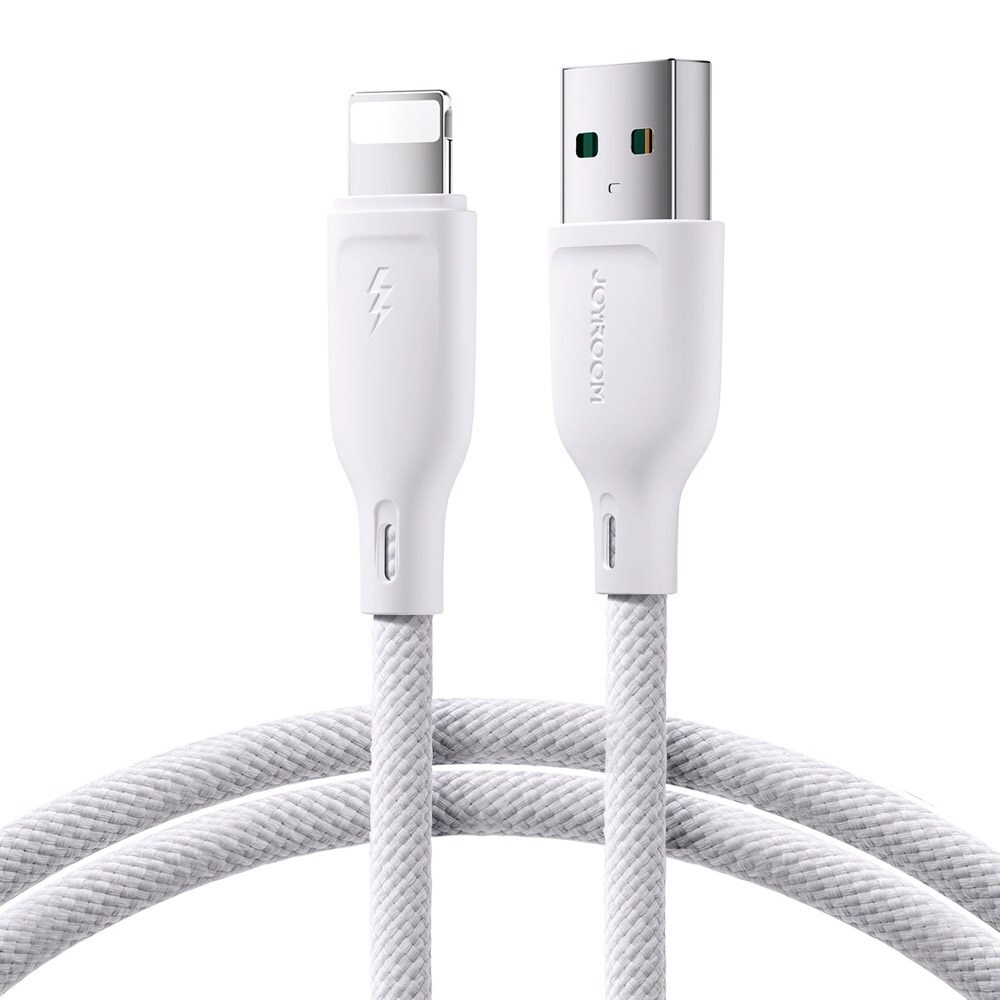 Joyroom USB-kabel i flerfargeserien USB til Lightning 3A 1 m - hvit