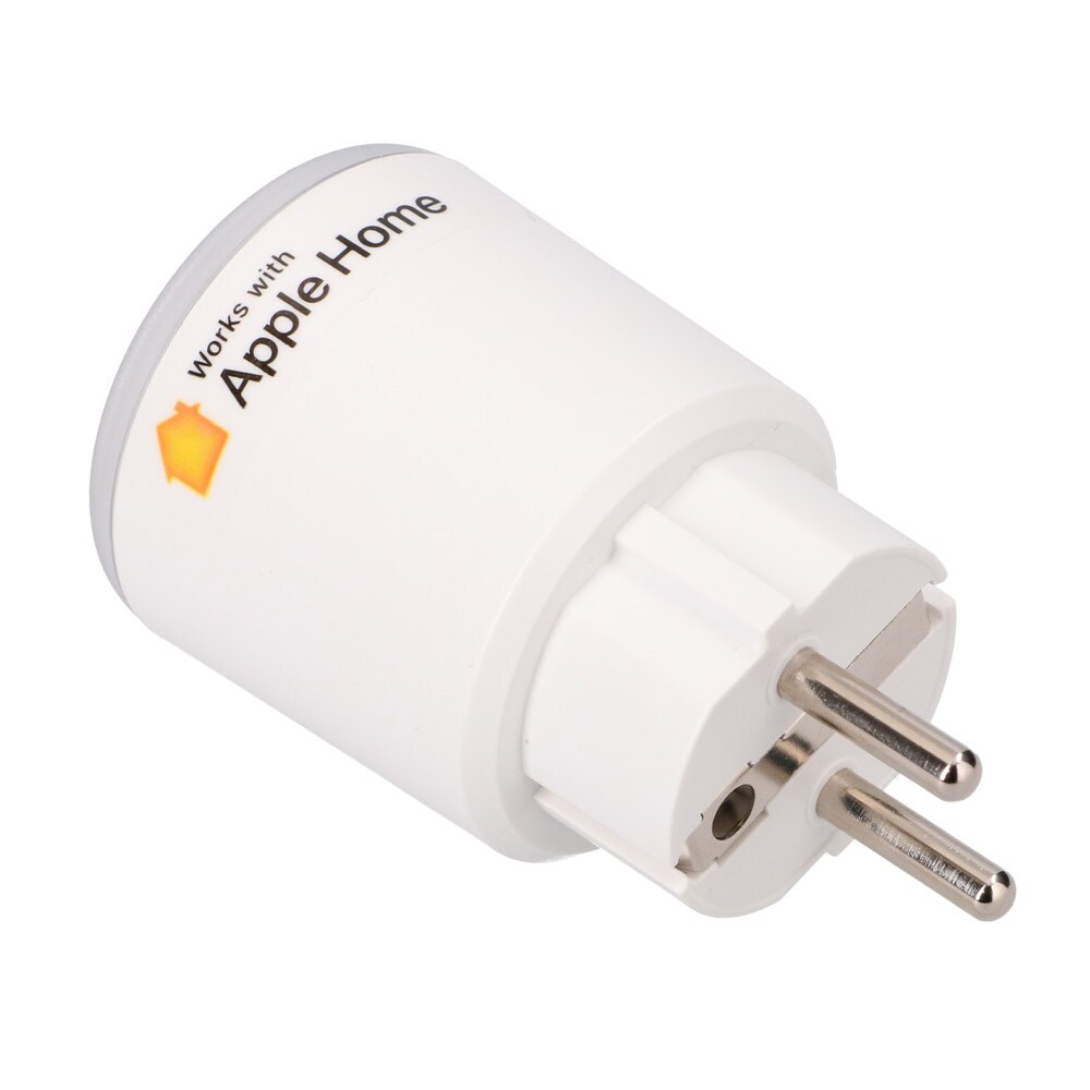 Smartplugg med Zigbee, energimåling og stemmestyring, 16A, kompatibel med HomeKit og Tuya