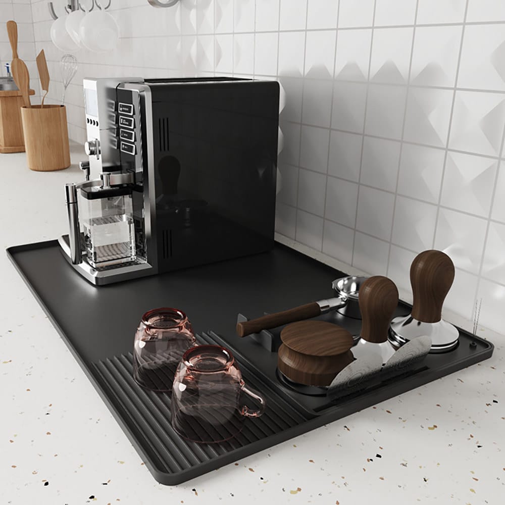 Silikonmatte for espressomaskin og baristatilbehør 60x40cm - Svart