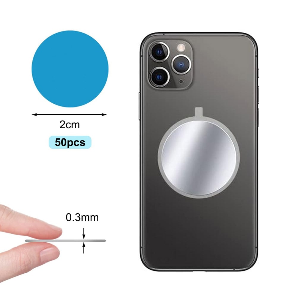 Magnetisk plate med selvklebende bakside - Ø20 mm, 0,3 mm tykkelse, 50-pk